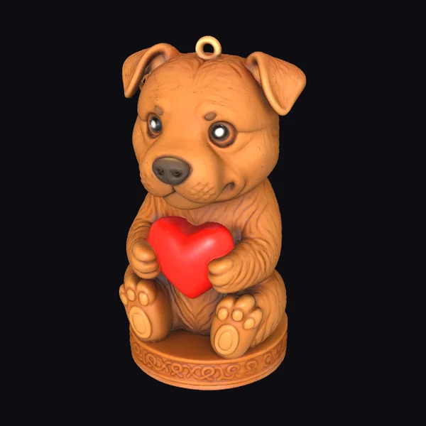 Adorable Pup Heart Ornament