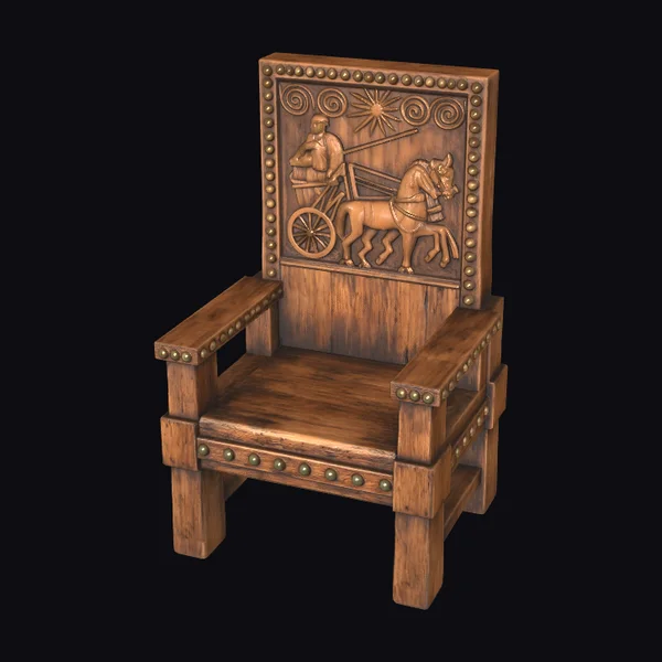 Carved Wooden Sun Chariot Chair