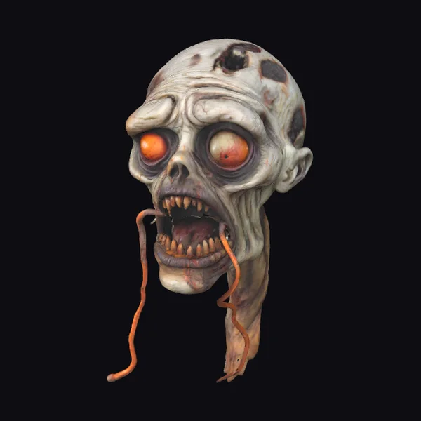 Zombie Head with Worms