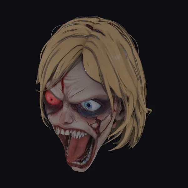 Zombie Head with Blond Hair