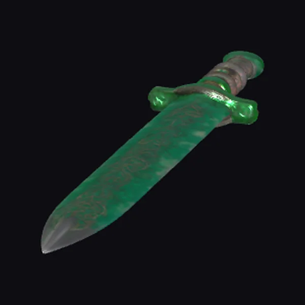 Green Dagger with Ornate Hilt