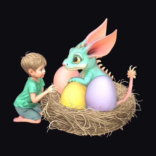 Boy and Dragon Hatchling