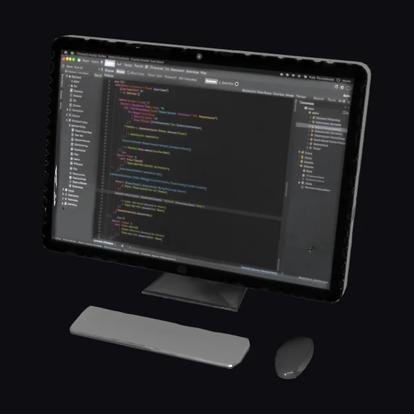 Computer with Code on Screen