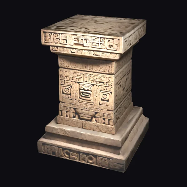 Ancient Aztec Sculpture Podium