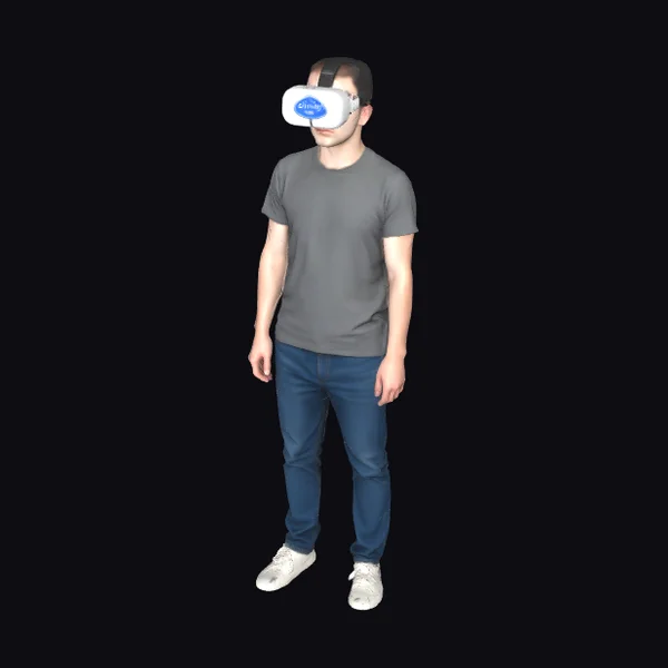Man Wearing VR Headset