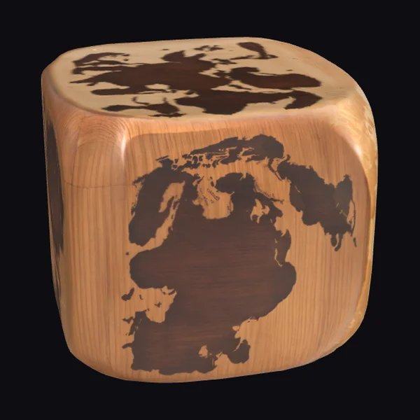 Wooden World Map Dice