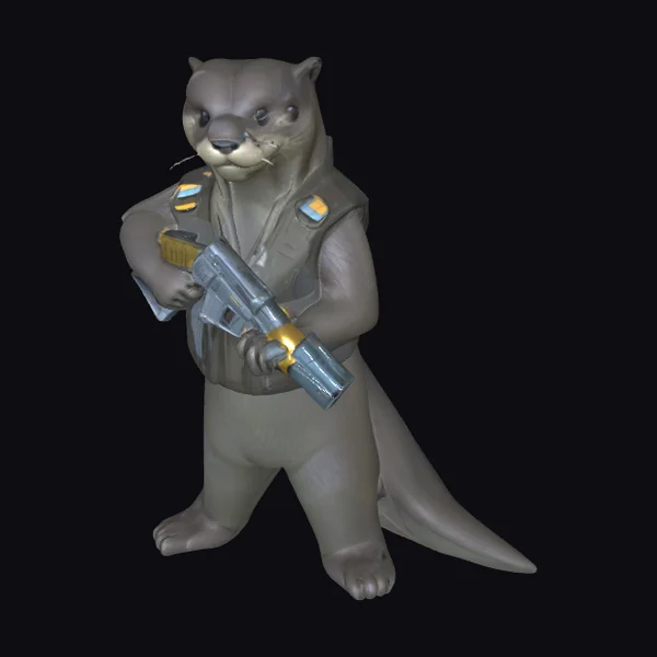 Otter with Gun