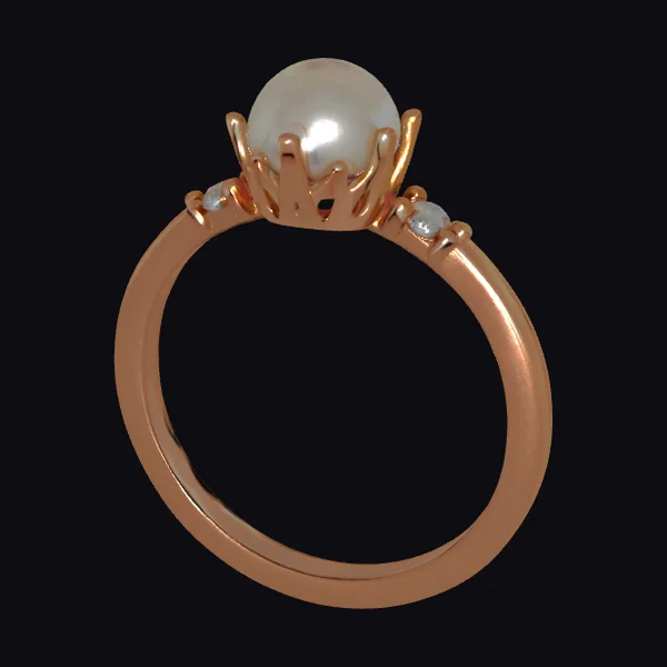 Rose Gold Pearl Ring