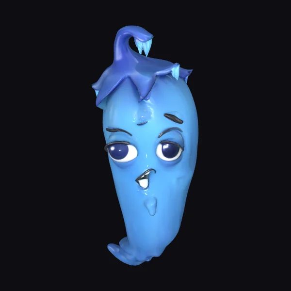 Blue Cartoon Pepper
