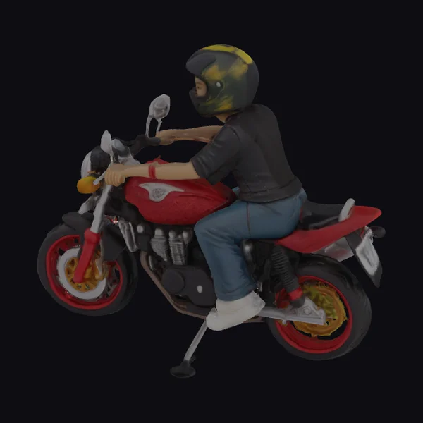 Biker on Red Motorcycle