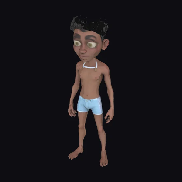 Cartoonish Young Boy