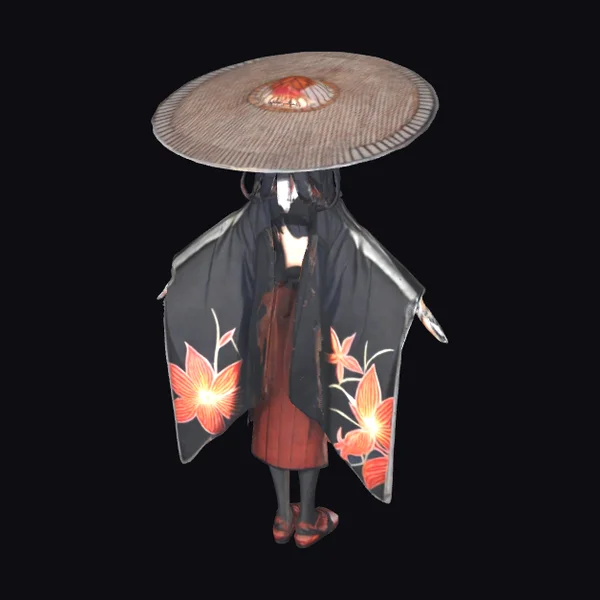 Woman in Kimono Hat