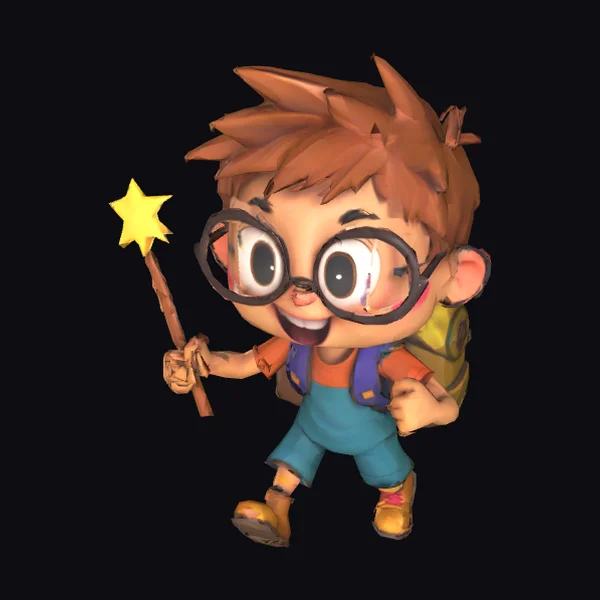 Cartoon Boy with Glasses
