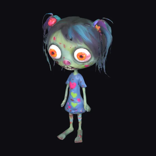 Zombie Girl in Heart Dress