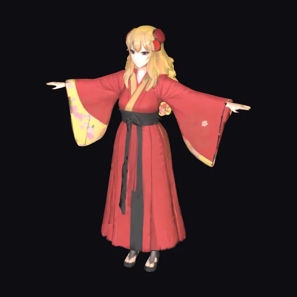 Anime Girl in Kimono