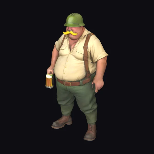 Fat Man with Beer