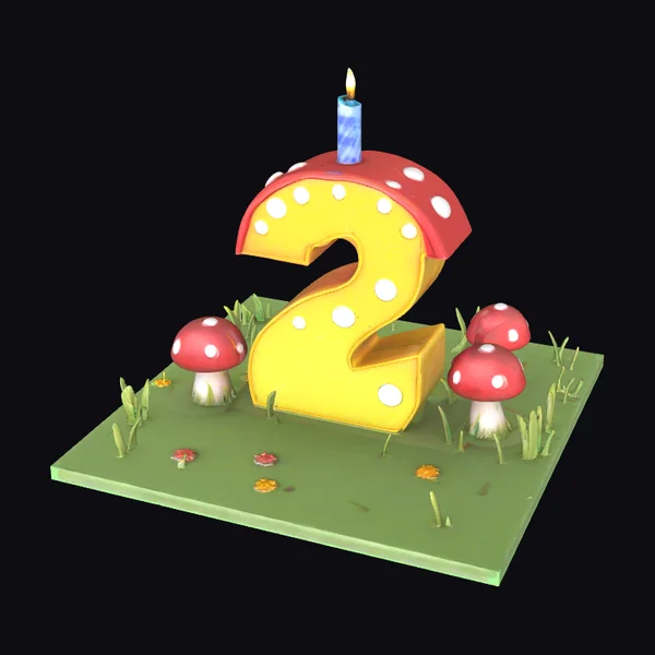 Birthday Number Two Cake