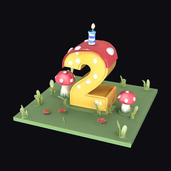 Mushroom Number Two Cake