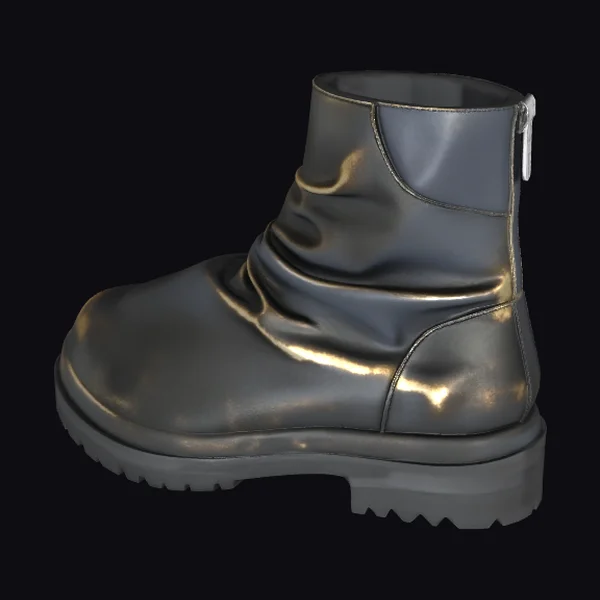 Black Leather Ankle Boot