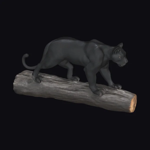 Black Panther on Log