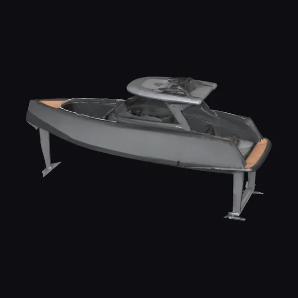 Black Hydrofoil Yacht