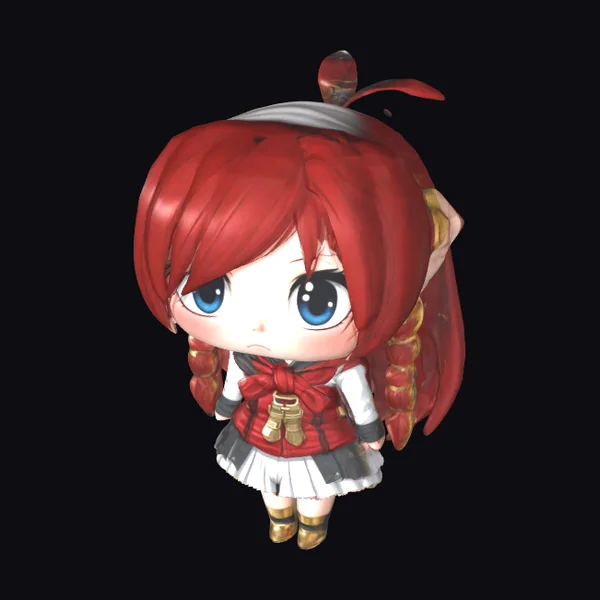 Chibi Schoolgirl Wireframe