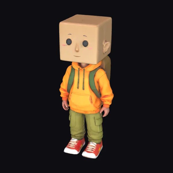 Cube Head Explorer Kid