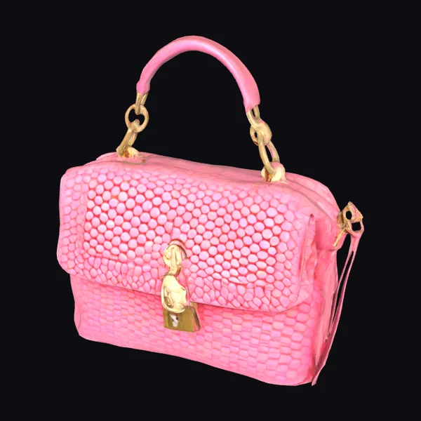 Pink Woven Handbag