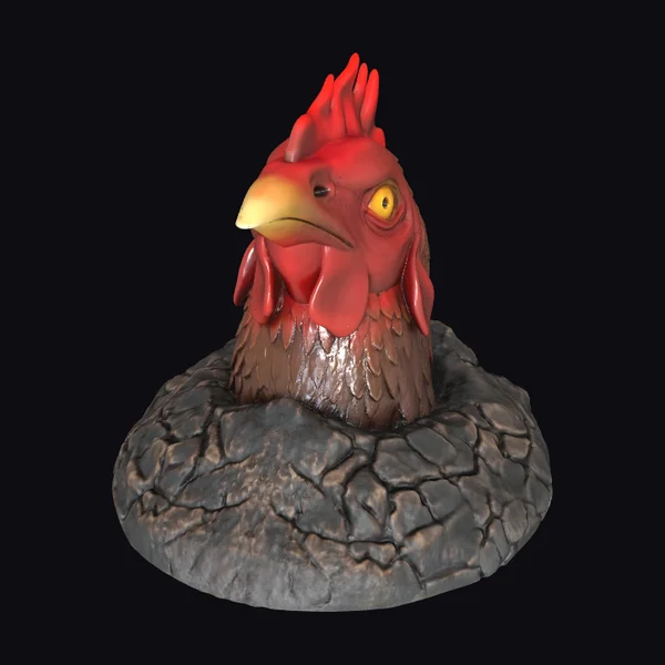 Angry Chicken Head Bust