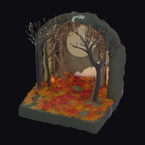 Autumn Forest Diorama Scene