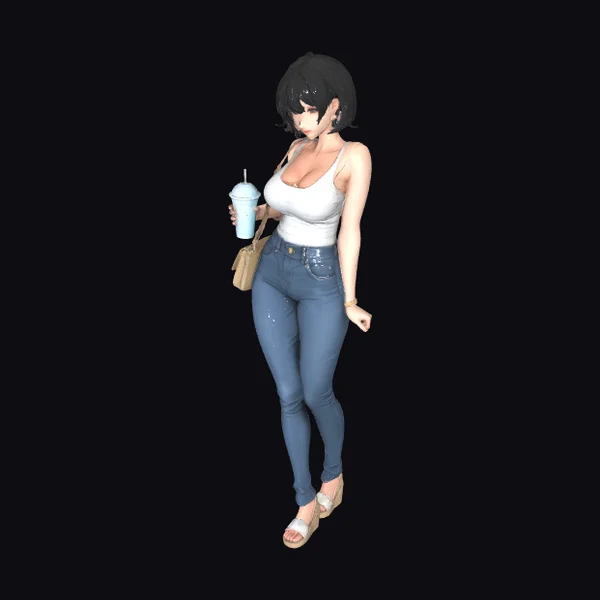 Woman with Frozen Drink