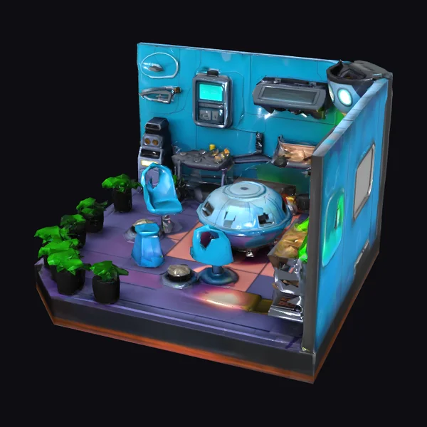 Futuristic Mess Hall Interior