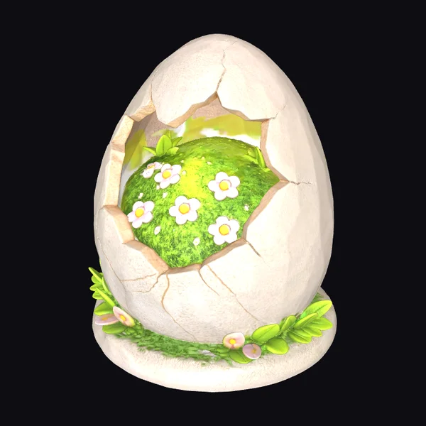 Cracked Eggshell Garden Scene