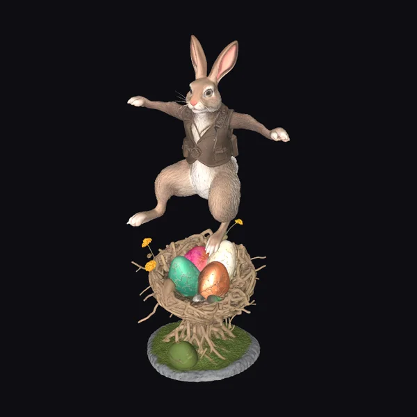 Easter Hare in Flight