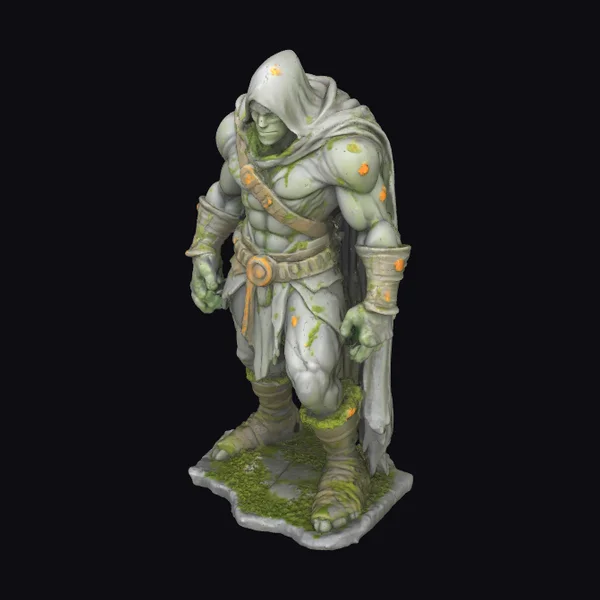 Petrified Fantasy Adventurer Statue