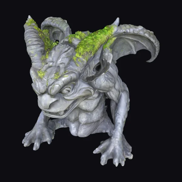 Weathered Stone Gargoyle Statue