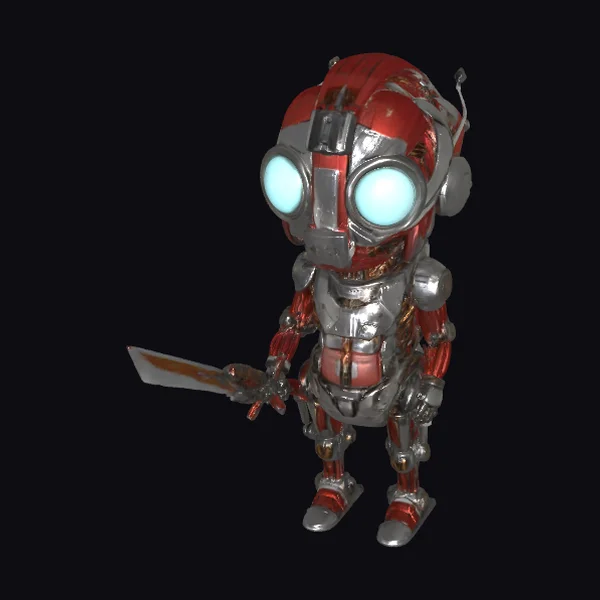 Biomechanical Chibi Bot Warrior
