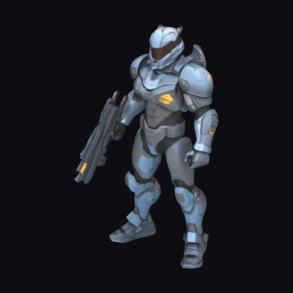 Armored Star Soldier with Gun