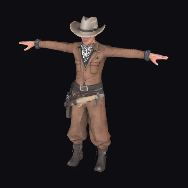 Young Cowboy with Cattleman Revolver