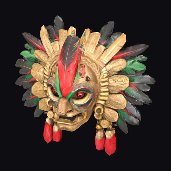Aztec Feathered Gold Mask
