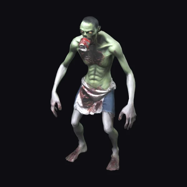 Zombie with Can on Mouth