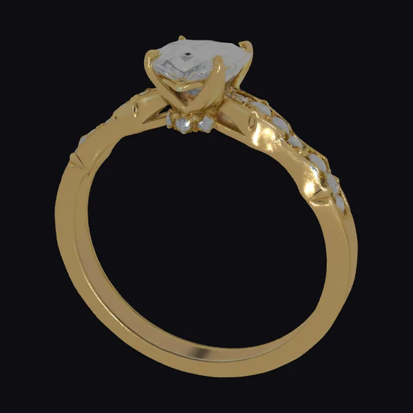 Golden Diamond Engagement Ring
