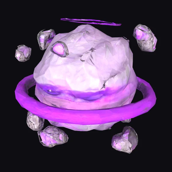 Purple Planetoid with Ring