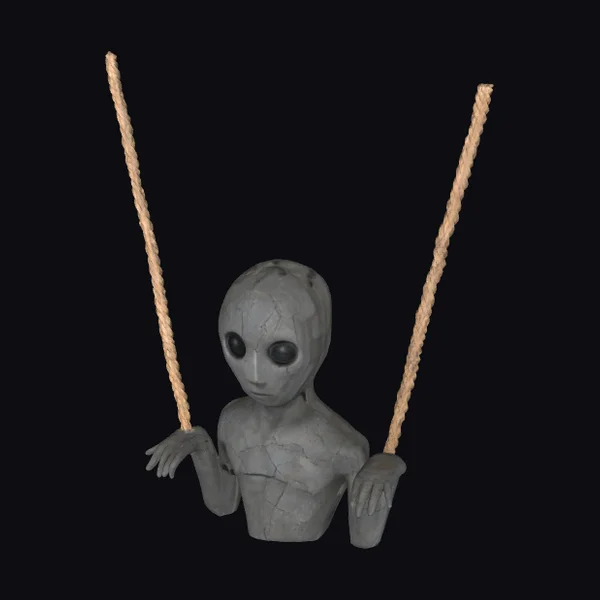 Gray Puppet with Ropes