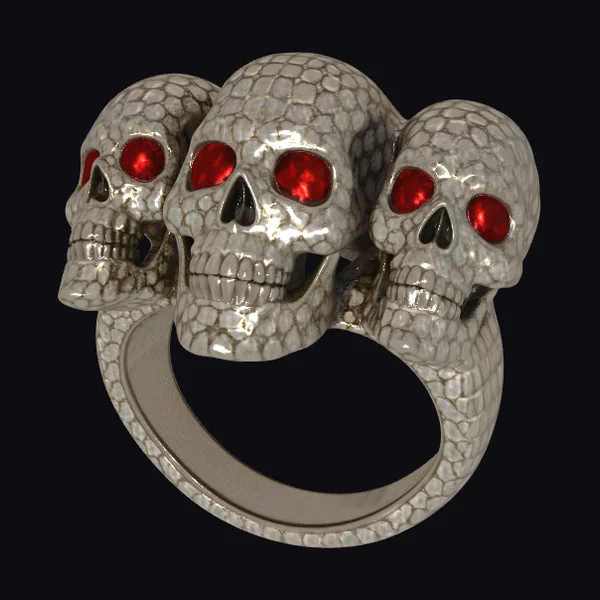 Triple Skull Ring