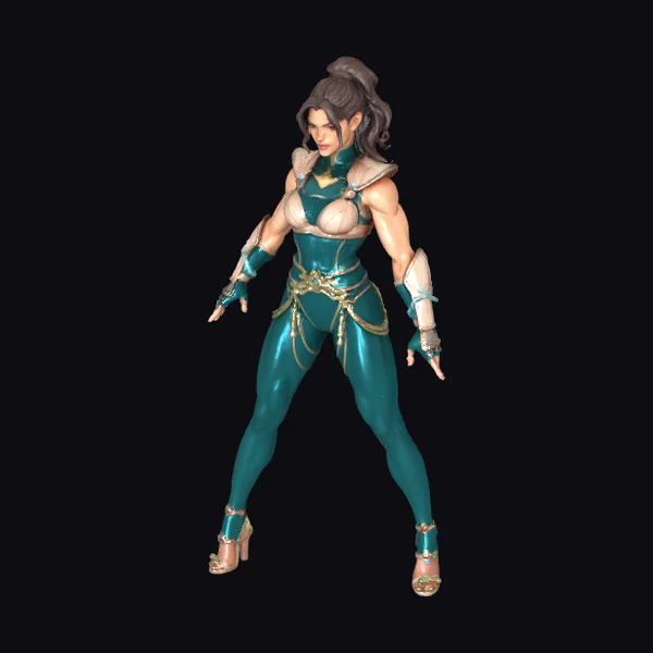 Warrior Woman Teal Armor