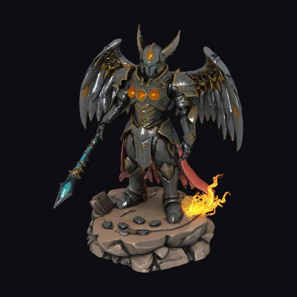 Winged Dark Guardian Statue