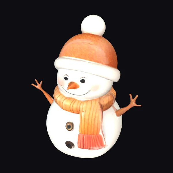 Snowman in Orange Scarf