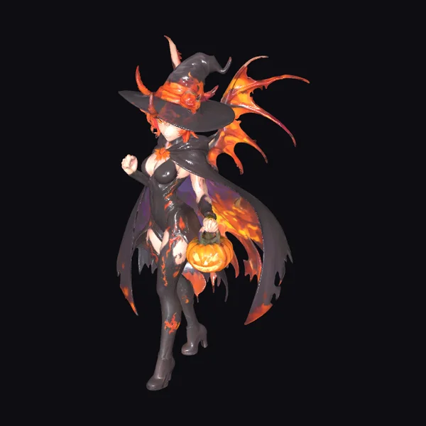 Blazing Pumpkin Witch