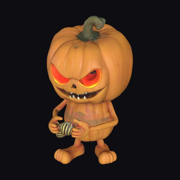 Angry Pumpkin with Arms